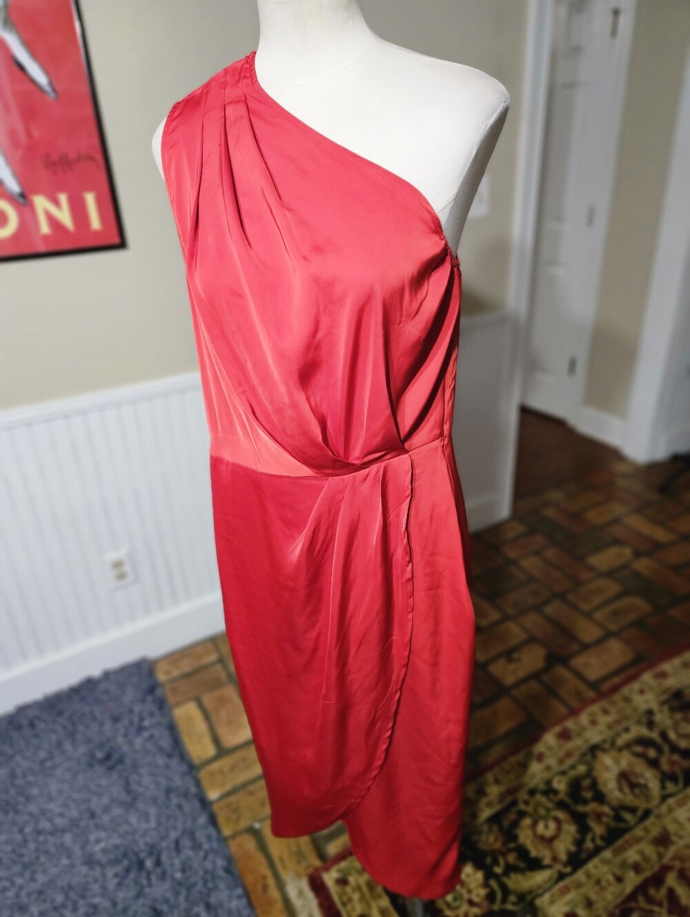Pretty Garden One Shoulder Dress Large